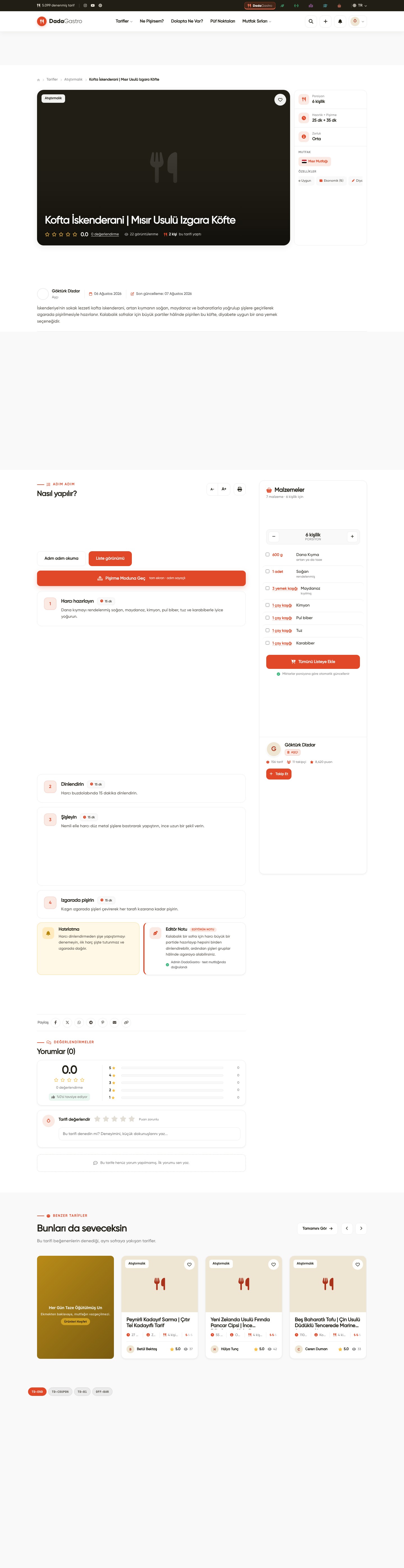 Benzer Tariflerde Sponsorlu Öneri — Web görünümünde sayfadaki yeri